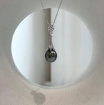 Elly’s 10.7mm Genius Tahitian peacock hunter Ocean Pearl Pendant: Extreme luster mirrored, 3.3cm high, S925 silver cook pendant.