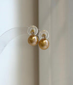 Elly’s 10.4mm Edison deep gold Pearls Earrings studs: Extreme luster Mirrored, 1.4cm high, S925 silver earrings studs.