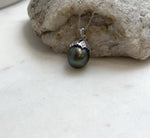 Elly’s 11.6mm Genius Tahitian platinum hunter Ocean Pearl Pendant: Extreme luster mirrored, 2.1cm high, S925 silver pendant.