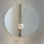 Elly’s 12.7mm Australian ocean white pearl cool Pendant: Extreme luster, 2.3cm high, S925 silver pendant.