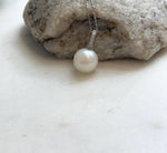 Elly’s 12.7mm Australian ocean silken white pearl cool Pendant: Extreme luster, 2.3cm high, S925 silver pendant.