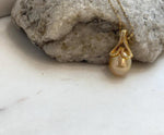 Elly’s 11.3mm South Sea deep Tea Gold ocean Drop Pearl Mermaid pendant: Extreme luster mirrored. 2.3cm high, S925 silver high quality golden pearl  pendant.