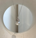 Elly’s 11.3mm Australian ocean white silver pearl cool Pendant: Extreme luster, 2.2cm high, S925 silver pendant.