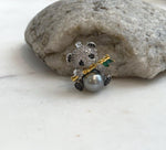 Elly’s 10.4mm Tahitian platinum Ocean Panda Brooch Pendant 2in1: Extreme Luster mirrored, 2.2x2.3cm