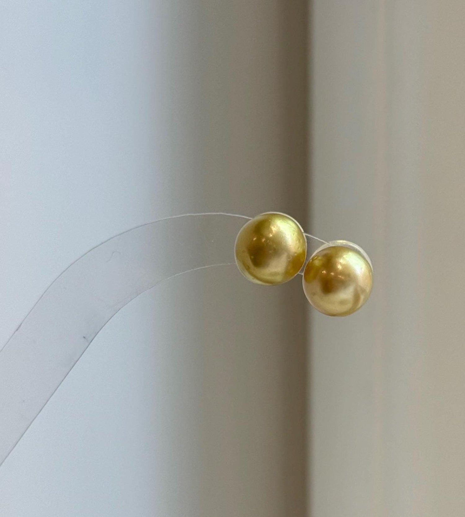 Elly’s 9.9mm Genius natural South sea Deep Tea Gold ocean Pearls Earrings studs: Extreme luster, S925 silver minimalist earrings studs.