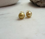 Elly’s 9.9mm Genius natural South sea Deep Tea Gold ocean Pearls Earrings studs: Extreme luster, S925 silver minimalist earrings studs.