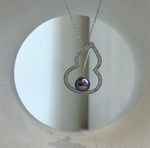 Elly’s purple Pearl Gourd Brooch pendant 2in1: Extreme luster mirrored, 8.8mm, 2.5x3.4cm