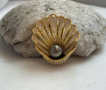 Elly’s 10mm Tahitian pistachio  Avocado Ocean Shell Brooch Pendant 2in1: Extreme Luster mirrored, 3.5x4cm