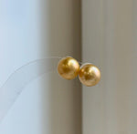 Elly’s 11.6mm Genius natural South sea Deep Gold ocean Pearls Earrings studs: Extreme luster, S925 silver minimalist earrings studs.