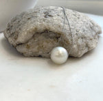 Elly’s Au750 18K Gold, 14.4mm Huge Australian ocean White Round Pearl, Floating pendant: Extreme luster,  S925 silver chain Magnetic clips.