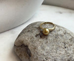 Elly’s 8.6mm South sea deep tea gold ocean pearl Ring: Extreme luster mirrored, S925 silver with gold plated adjustable Vintage Ring.