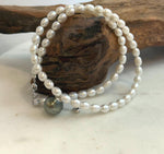 Elly’s 11.8mm Tahitian Platinum black ocean Freshwater white Pearls Necklace: extreme luster, S925 silver necklace. To 18.1”.