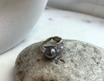 Elly’s 10.4mm Tahitian Ocean peacock hunter ocean Pearl Ring: Extreme luster mirrored, S925 silver adjustable Ring. Pearl Jewelry Idea.