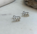 Elly’s 12pcs Akoya In sale strong luster ivory Ocean Pearl dazzling stylish S925 silver grapes earrings clips no piercings. 3.2mm+
