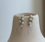 Elly’s 12pcs Akoya In sale strong luster ivory Ocean Pearl dazzling stylish S925 silver grapes earrings clips no piercings. 3.2mm+