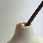 Elly’s 10mm South sea ultra gold ocean pearl Ring: Extreme luster mirrored, S925 silver with gold plated adjustable Vintage Ring.