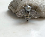 Elly’s Tahitian Platinum Ocean Pearl Bee Brooch Pendant 2in1: Extreme luster mirrored, 10.4mm, 4x3cm.