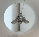Elly’s Tahitian Platinum Ocean Pearl Bee Brooch Pendant 2in1: Extreme luster mirrored, 10.4mm, 4x3cm.