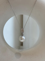 Elly’s 13mm Australian ocean white silver pearl cool Pendant: Extreme luster, 2.7cm high, S925 silver pendant.