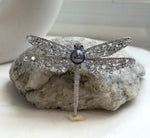 Elly’s Edison Purple blue  Pearl Dragonfly Brooch Pendant 2in1: Extreme luster mirrored, 8.9mm, 7x5cm, no chain.