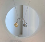 Elly’s 8.5-9mm South sea golden Tahitian ocean Pearls pendant: Extreme luster mirrored, S925 silver minimalist pendant, 2.7x2cm.