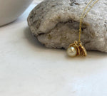 Elly’s 8.1mm South Sea deep tea Gold ocean Pearl Shell pendant: Extreme luster mirrored, 1.1x1.5cm, S925 silver pendant.