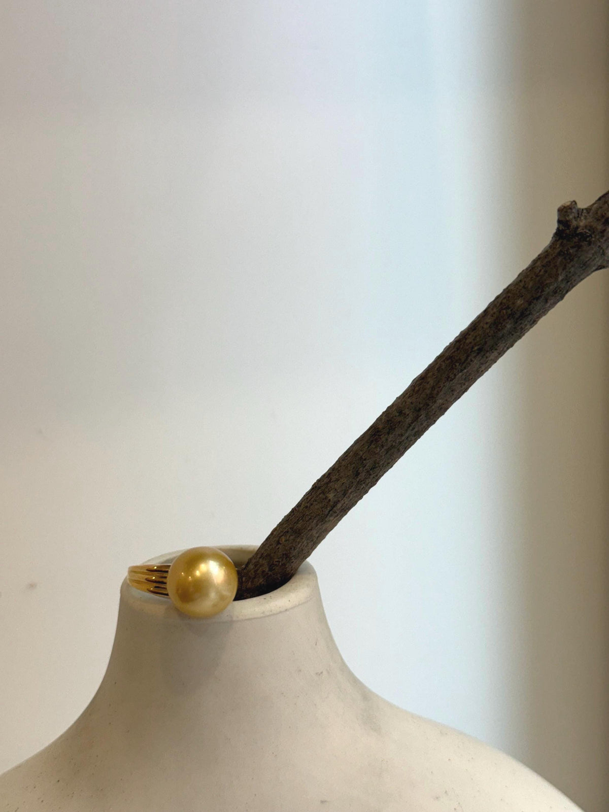 Elly’s 11.5mm South sea deep gold ocean pearl Ring: Extreme luster mirrored, S925 silver with gold plated adjustable Vintage Ring.
