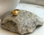 Elly’s 11.5mm South sea deep gold ocean pearl Ring: Extreme luster mirrored, S925 silver with gold plated adjustable Vintage Ring.