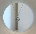 Elly’s 10.4mm Tahitian silver blue ocean Pearl pendant: Extreme luster mirrored, 1.4cm high, S925 silver pendant.