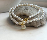 Elly’s 10mm South sea golden Akoya Freshwater Pearls Bracelet: Extreme luster mirrored, S925 silver necklace. 16.6”.