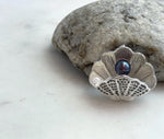 Elly’s Purple plum Freshwater Pearl Shell Brooch Pendant 2in1: Extreme luster mirrored, 8.7mm, 3.7x3cm, no chain.