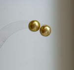 Elly’s 9.9mm Genius natural South sea Deep Tea Gold ocean Pearls Earrings studs: Extreme luster, S925 silver minimalist earrings studs.