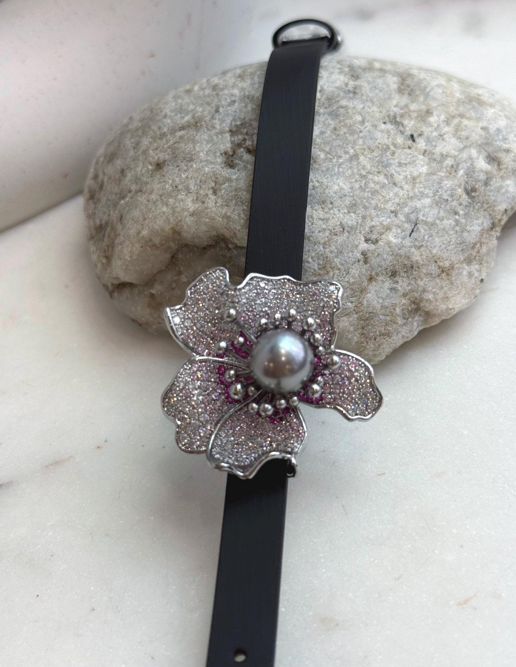 Elly’s Tahitian Silver platinum Ocean Pearl Genius Leather Strap Bracelet: 10.8mm, extreme luster mirrored, for 5.7”- 7.3” wrist.