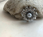 Elly’s Akoya Ocean Pearl Genius Leather Strap Floral Bracelet: 8.6mm, extreme luster mirrored, for 5.7”- 7.3” wrist.