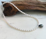 Elly’s 10.7mm Tahitian Peacock green ocean Freshwater white Pearls Necklace: extreme luster, S925 silver necklace. To 18.1”.