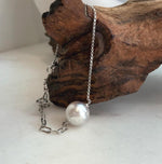 Elly’s 12.9mm Australian Ocean white silver Pearl bracelet: Extreme luster, to 8.3”, S925 silver adjustable bracelet.