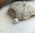 Elly’s 12.9mm Australian Ocean white silver Pearl bracelet: Extreme luster, to 8.3”, S925 silver adjustable bracelet.