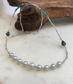 Elena Elly’s 9pcs 7.1-8.5mm Akoya ocean pearls Designed Necklace: Extreme luster mirrored, S925 silver necklace, to 21.3”.