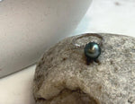 Elly’s 9.6mm Tahitian Ocean platinum hunter ocean Pearl Ring: Extreme luster mirrored, S925 silver adjustable Ring. Pearl Jewelry Idea.