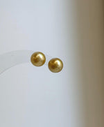 Elly’s 8.7mm Genius natural South sea Deep Tea Gold ocean Pearls Earrings studs: Extreme luster, S925 silver minimalist earrings studs.