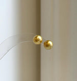 Elly’s 8.7mm Genius natural South sea Deep Tea Gold ocean Pearls Earrings studs: Extreme luster, S925 silver minimalist earrings studs.