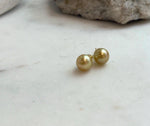Elly’s 8.7mm Genius natural South sea Deep Tea Gold ocean Pearls Earrings studs: Extreme luster, S925 silver minimalist earrings studs.