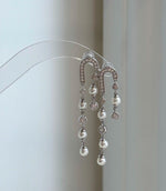 Elly’s 8pcs 4.3-4.5mm White Freshwater pearls Earrings chandeliers: Extreme luster mirrored, 4.8cm high, S925 silver vintage earrings.