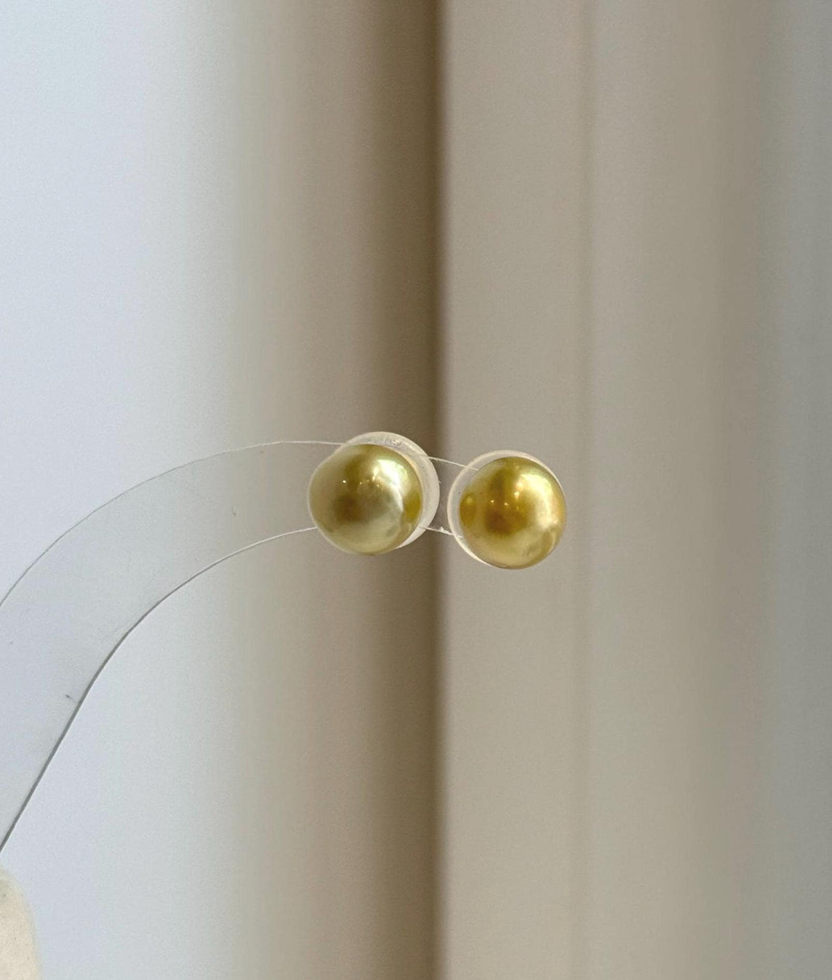 Elly’s 8.8mm Genius natural South sea Deep Tea Gold ocean Pearls Earrings studs: Extreme luster, S925 silver minimalist earrings studs.