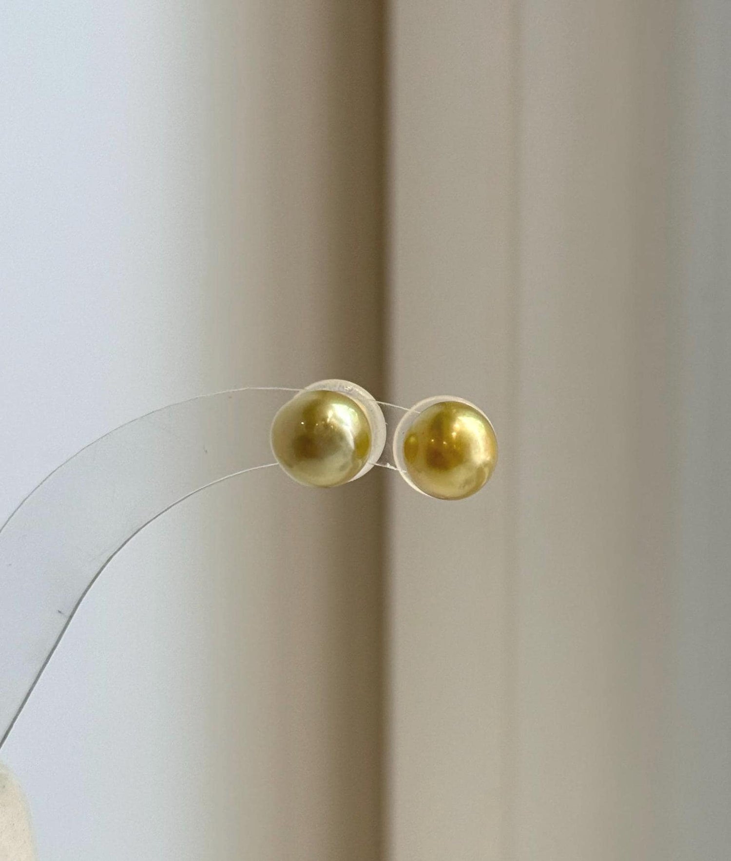Elly’s 8.8mm Genius natural South sea Deep Tea Gold ocean Pearls Earrings studs: Extreme luster, S925 silver minimalist earrings studs.