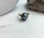 Elly’s 12mm Tahitian Ocean platinum ocean Pearl Ring: Extreme luster mirrored, S925 silver adjustable Ring. Pearl Jewelry Idea.