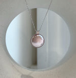 Elly’s Set of Pendant earrings, natural Rose Freshwater button pearls, vintage set.