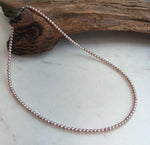 Elly’s Top quality 3.3-3.7mm Freshwater Metallic rose Pearls Necklace: Extreme luster mirrored, To 18.5”, S925 silver necklace strand.