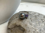 Elly’s 11.3mm Tahitian platinum hunter ocean Pearl Ring: Extreme luster mirrored, S925 silver adjustable Ring. Pearl Jewelry Idea.
