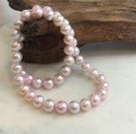 Natural 8.3–10mm pale pink pearl strand necklace